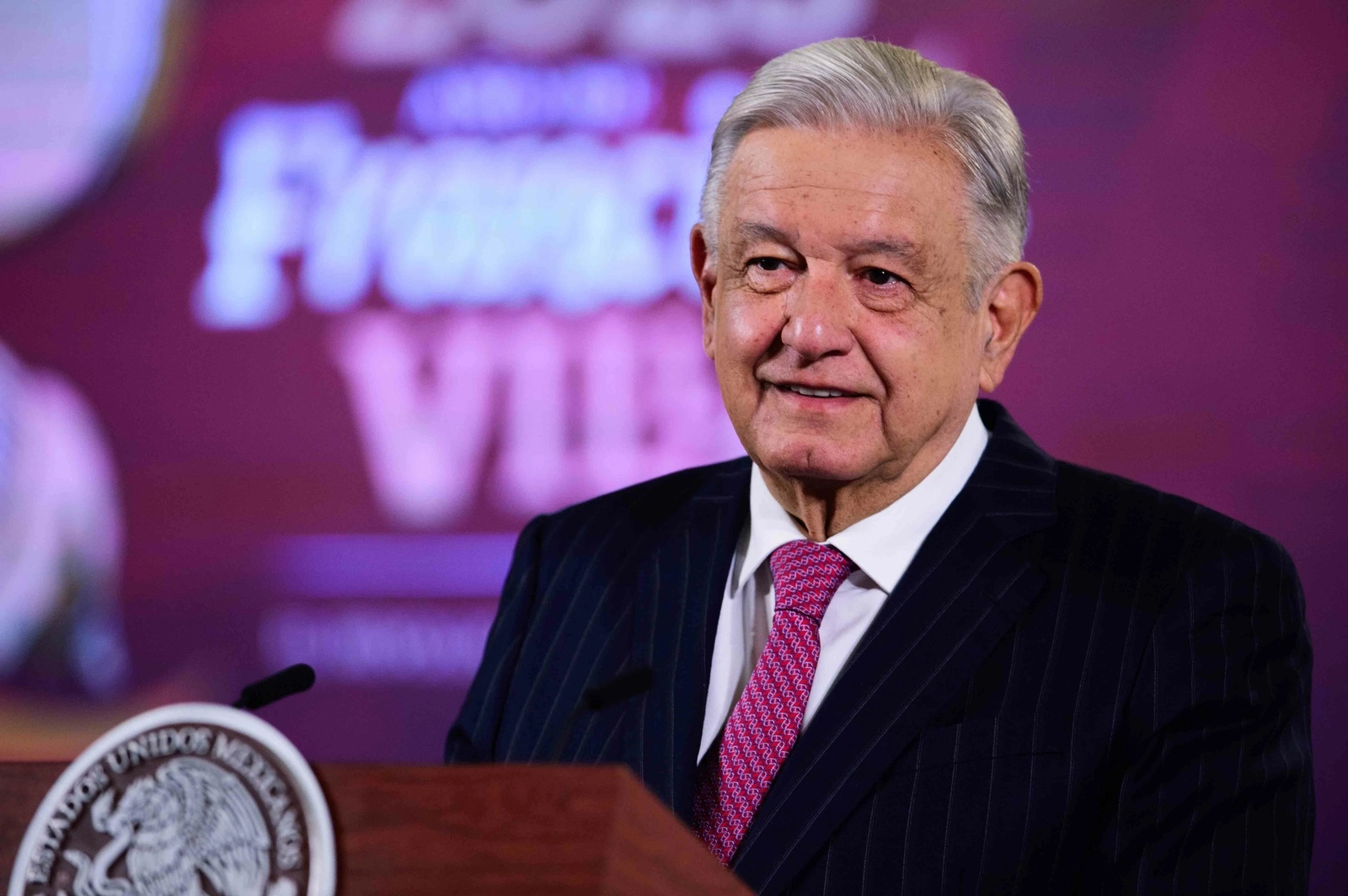 El presidente Andrés Manuel López Obrador durante su conferencia matutina en Palacio Nacional, en la Ciudad de México, el 3 de noviembre de 2023. Foto Presidencia