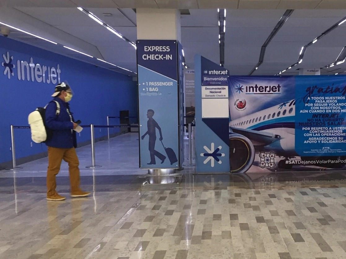 Instalaciones de Interjet en la Terminal 1 del Aeropuerto Internacional de la Ciudad de México, el pasado 13 de diciembre. Foto Cristina Rodríguez