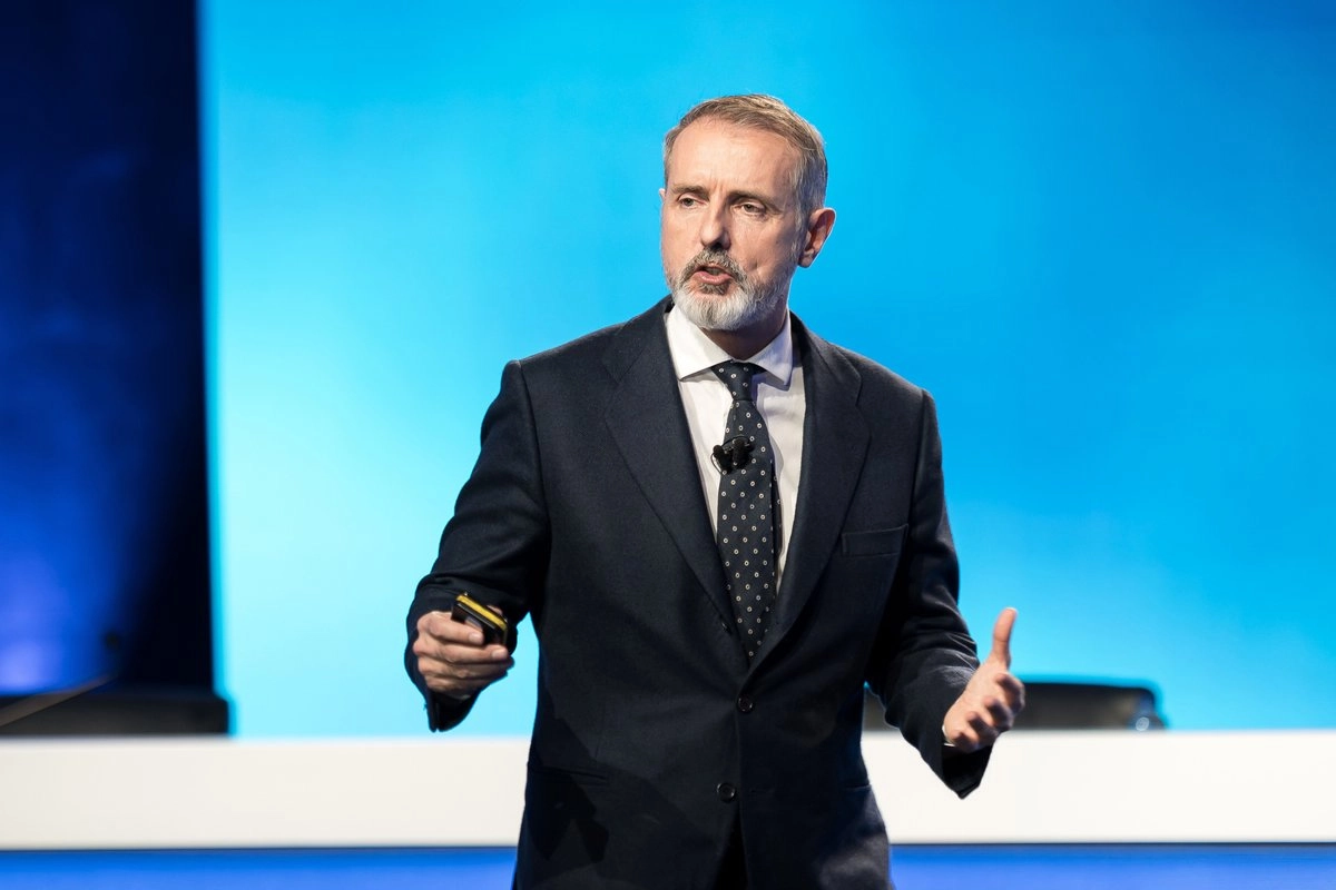 Marc Murtra, presidente ejecutivo de Telefónica, presenta el nuevo plan estratégico de la compañía, el 4 de noviembre de 2025. Foto 