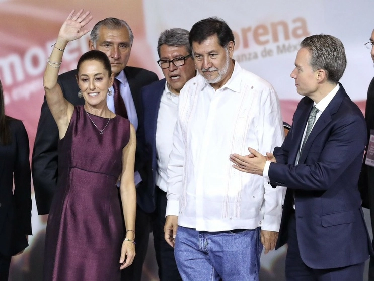 La coordinadora nacional de los comités de defensa de la Cuarta Transformación, Claudia Sheinbaum, el 6 de septiembre de 2023. Foto Marco Peláez