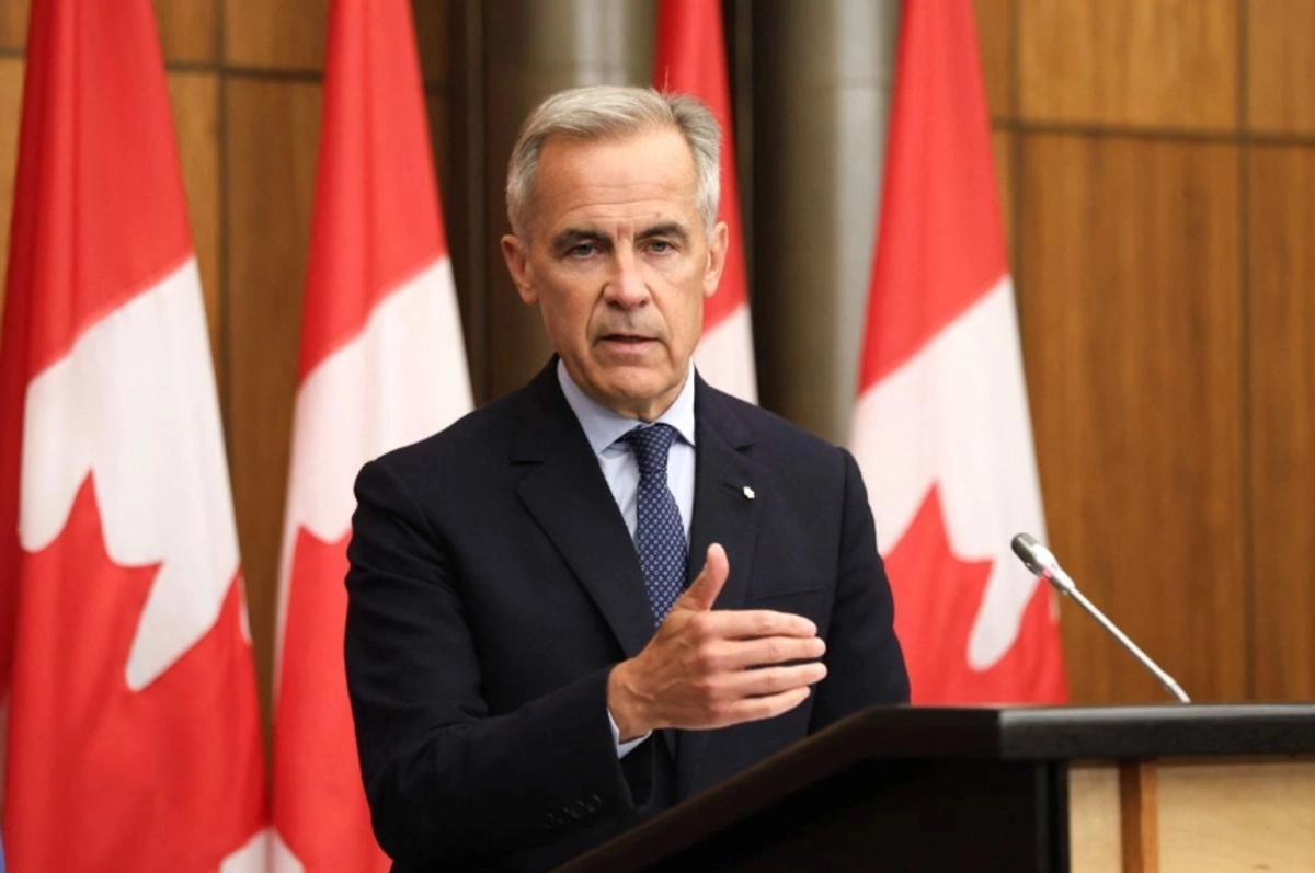 El primer ministro canadiense, Mark Carney, durante una conferencia de prensa en Ontario. 