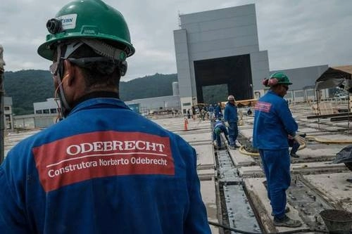 Trabajadores de la Constructora Norberto Odebrecht SA en imagen de archivo. Foto Afp