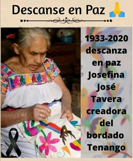El deceso de Josefina José Tavera se suscitó el pasado miércoles 20 de mayo  en el poblado de  San Nicolás, de donde era originaria pero hasta la noche de ayer la noticia fue confirmada. Imagen tomada de Facebook de familiares de Josefina Tavera