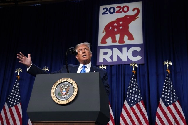 Los republicanos abrieron su convención con la nominación formal del presidente estadunidense, Donald Trump, como su candidato para las elecciones de noviembre. Foto Ap 