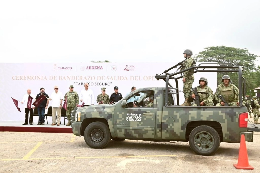 El gobernador Carlos Manuel Merino encabezó el pasado 7 de enero el inicio del operativo "Tabasco Seguro". Foto tomada de X @cmmerino.