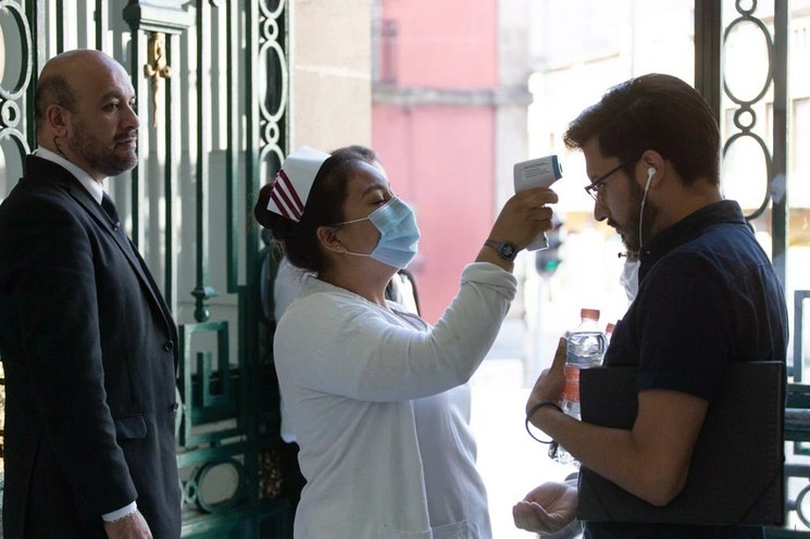 Medidas de contención para el Covid19 en el Congreso de la CDMX. Foto Pablo Ramos