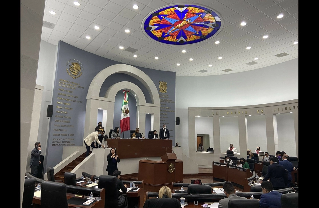 El Congreso de San Luis Potosí aprobó la creación de las dos dependencias de seguridad, lo que dotará de mayores herramientas para el combate contra la inseguridad, el 17 de marzo de 2022. Foto tomada del Twitter de @CongresoEdoSLP