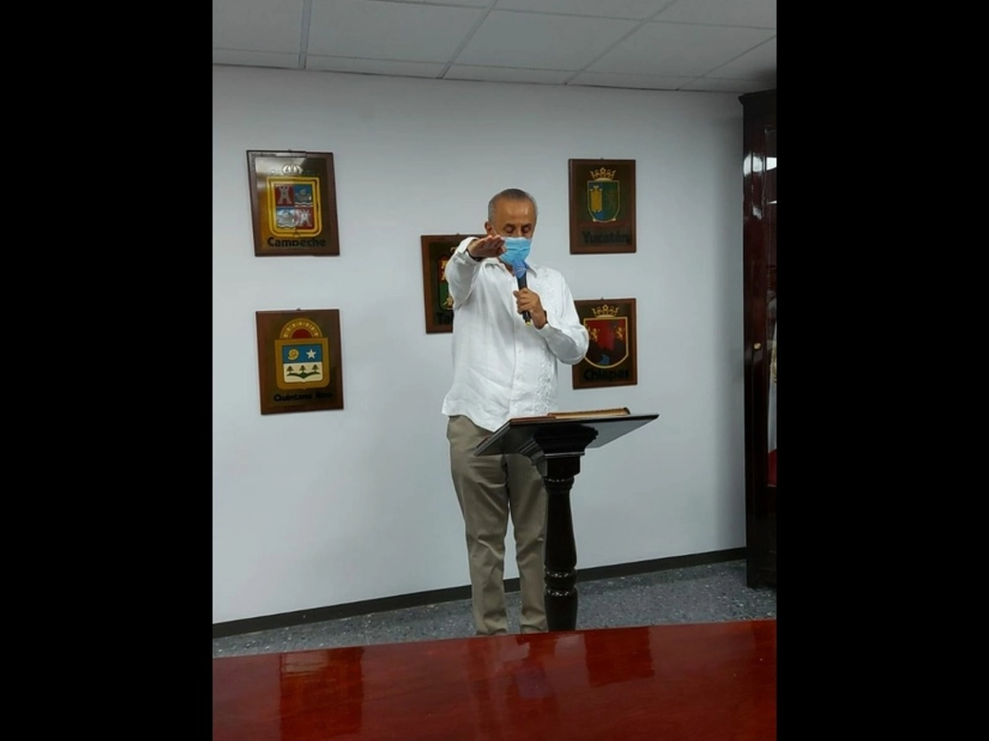 López Hernández se reunió con el presidente del Tribunal Superior de Justicia del Estado, Enrique Priego Oropeza. Foto cortesía 
