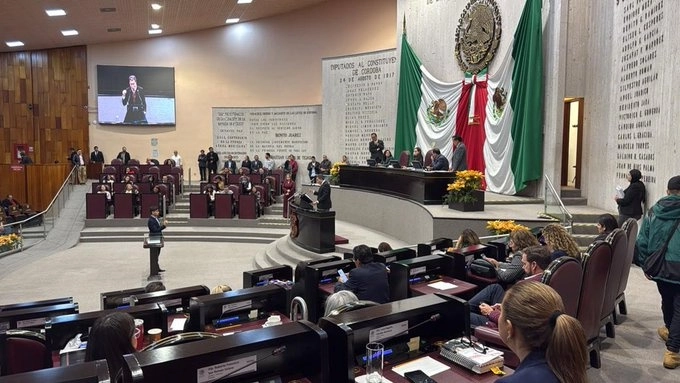 Sala de sesiones del Congreso de Veracruz. Foto tomada de la cuenta de X @legisver
