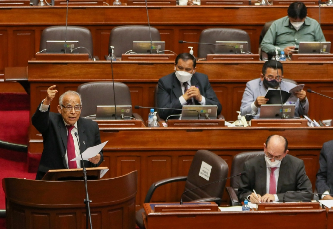 El Congreso peruano respaldó al cuarto gabinete de ministros del presidente Pedro Castillo, el 8 de marzo de 2022. Foto Afp 