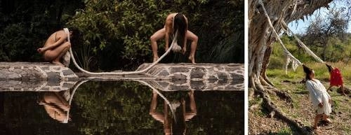 En la imagen izquierda, sesión para ‘Lo pequeño desconocido’ (octubre 2019). A la derecha, un momento de ‘Y’U tenía cosas que hacer en el otro mundo’, videodanza (2019). Foto Carlos Cornejo y Julio López
