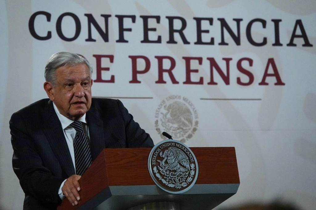 El presidente López Obrador, durante su conferencia desde Palacio Nacional, el 15 de mayo de 2024. Foto Cuartoscuro 