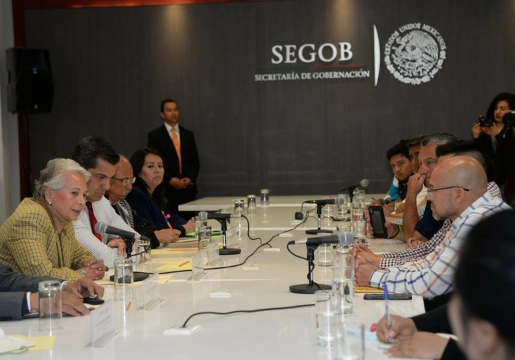 El primer encuentro de la secretaria Olga Sánchez con padres de niños con cáncer se realizó el 28 de enero pasado. Foto cortesía Secretaría de Gobernación