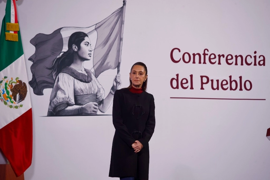 La Presidenta Claudia Sheinbaum Pardo ofrece la conferencia mañanera en el Salón Tesorería de Palacio Nacional, el 30 de diciembre de 2024. Foto María Luisa Severiano
