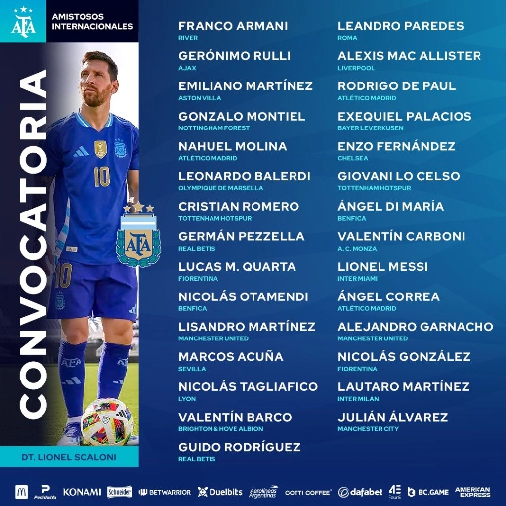 De los 29 jugadores, el entrenador Lionel Scaloni deberá recortar tres cuando presente la nómina definitiva el 12 de junio. Foto @Argentina 