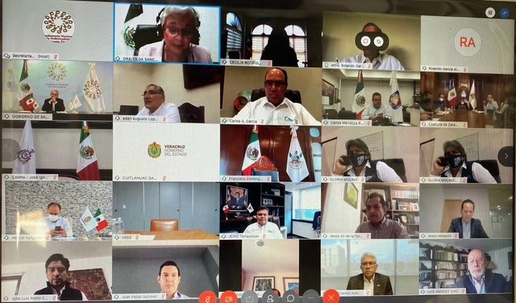 Reunión virtual de la secretaria Sánchez Cordero con los gobernadores. Imagen cortesía de Segob