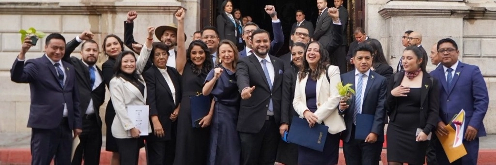 Diputados de la bancada del Movimiento Semilla en Guatemala en imagen tomada de su perfil de X.