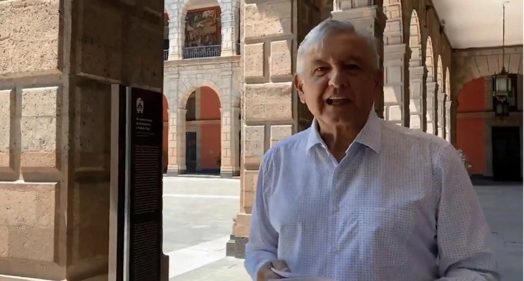 Captura de pantalla del mensaje del Presidente
