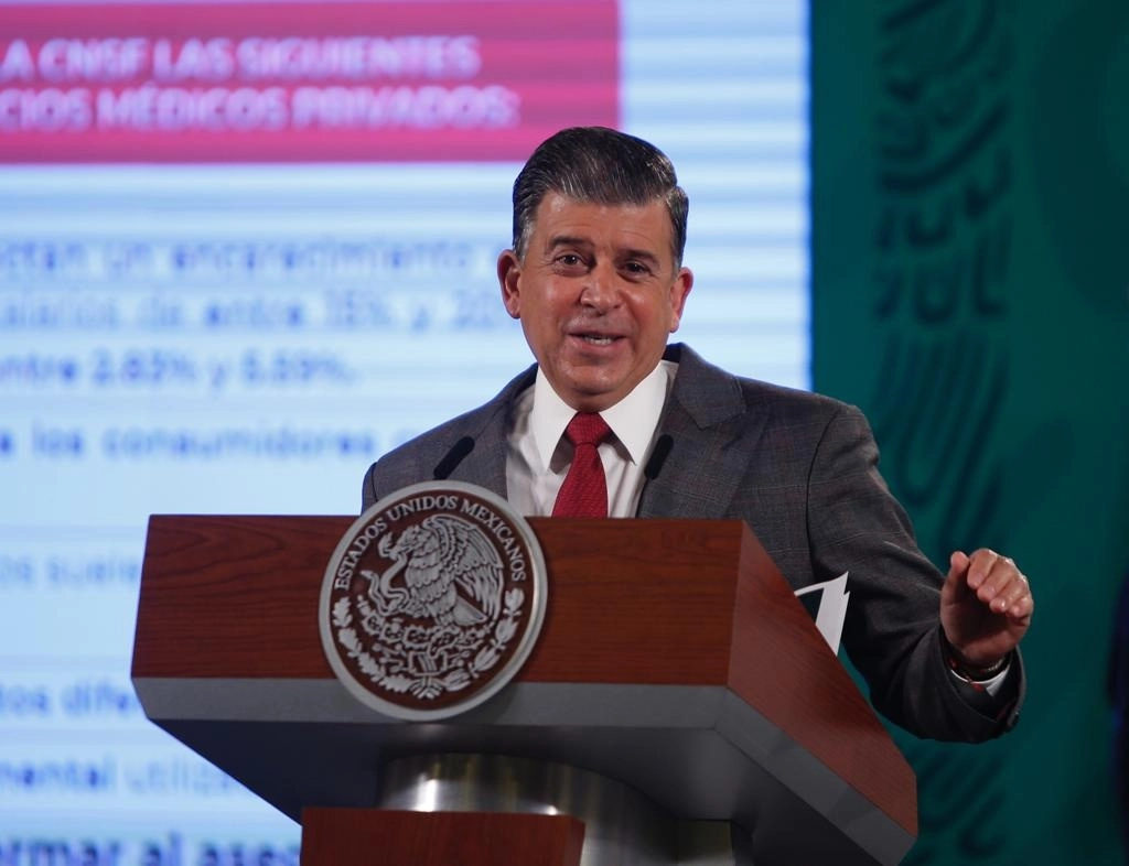 El titular de Profeco, Ricardo Sheffield Padilla, durante la conferencia presidencial matutina en Palacio Nacional, en la Ciudad de México, el 29 de septiembre de 2021. Foto Guillermo Sologuren