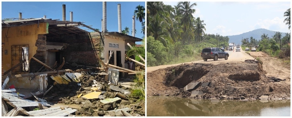Decenas de viviendas y caminos en el municipio de Coyuca de Benítez, Guerrero, resultaron destruidas luego del desbordamiento de un arroyo en esa localidad, el 25 de septiembre, a consecuencia de las lluvias ocasionadas por ‘John’. Foto Héctor Briseño 