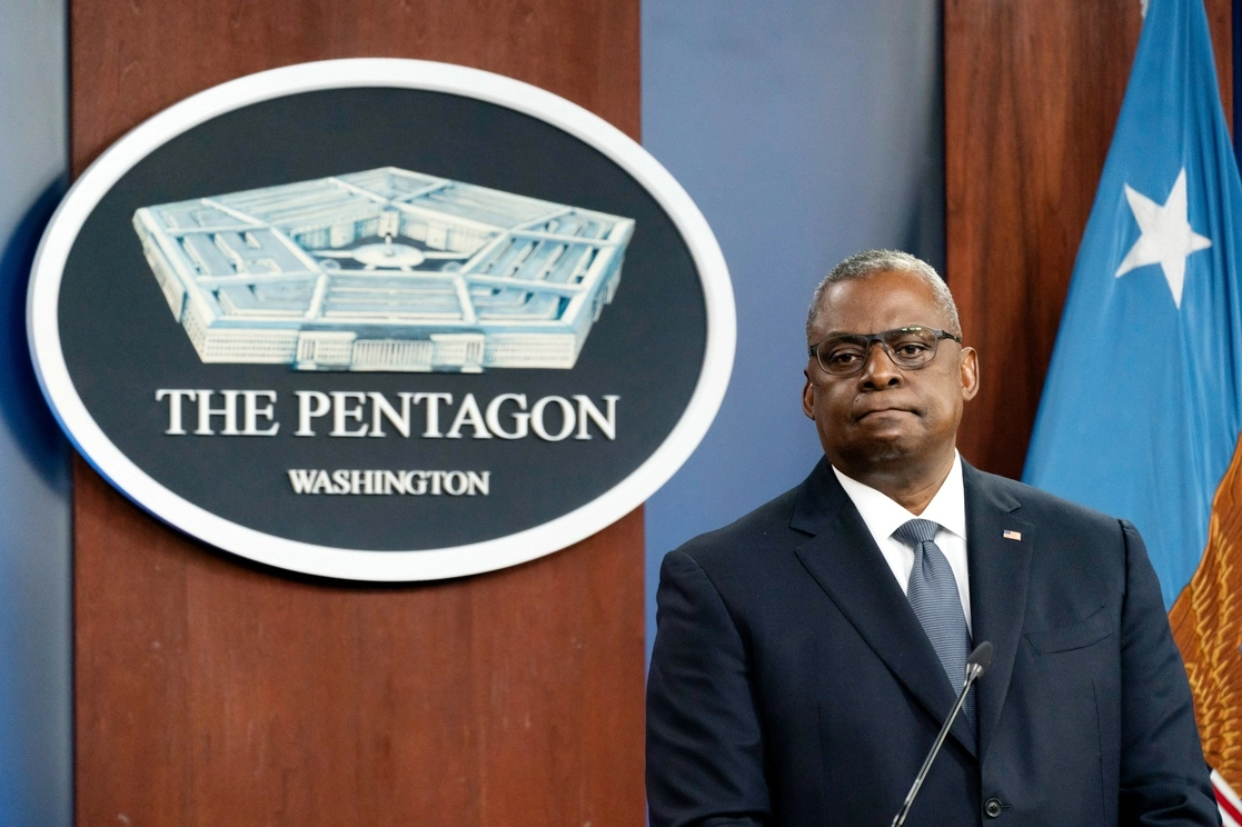 El secretario de la Defensa estadunidense, Lloyd Austin, durante una conferencia de prensa en el Pentágono, el 17 de noviembre pasado. Foto Ap