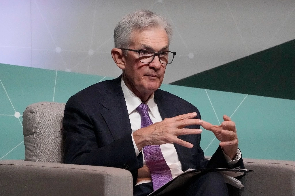 El presidente de la Junta de la Reserva Federal, Jerome Powell, habla en el Foro de Empresas, Gobierno y Sociedad en la Universidad de Stanford en Stanford, California, el miércoles 3 de abril de 2024. Foto Ap