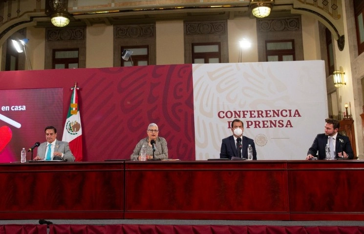 Conferencia de prensa de este domingo sobre Créditos a la palabra para reactivar la economía. Foto de Twitter @SE_mx