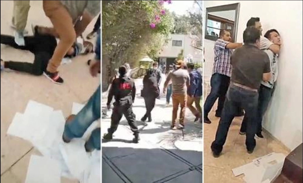 Un grupo de personas reventó una asamblea del PAN en Xochimilco. Tras el hecho, un sujeto que fue detenido reveló que fue enviado por Alejandro Gutiérrez de la Cruz, funcionario de la alcaldía Benito Juárez gobernada por Santiago Taboada. Foto tomadas de redes