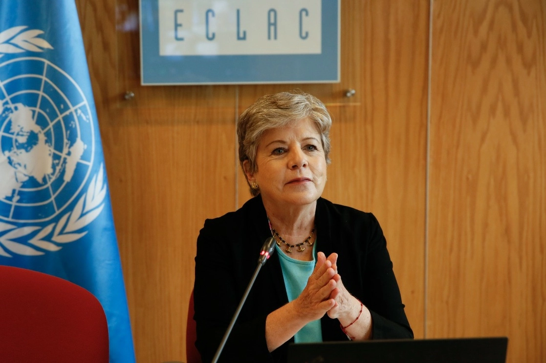 Alicia Bárcena, secretaria ejecutiva de la Cepal, el 17 de marzo de 2021. Foto tomada del Twitter de @cepal_onu
