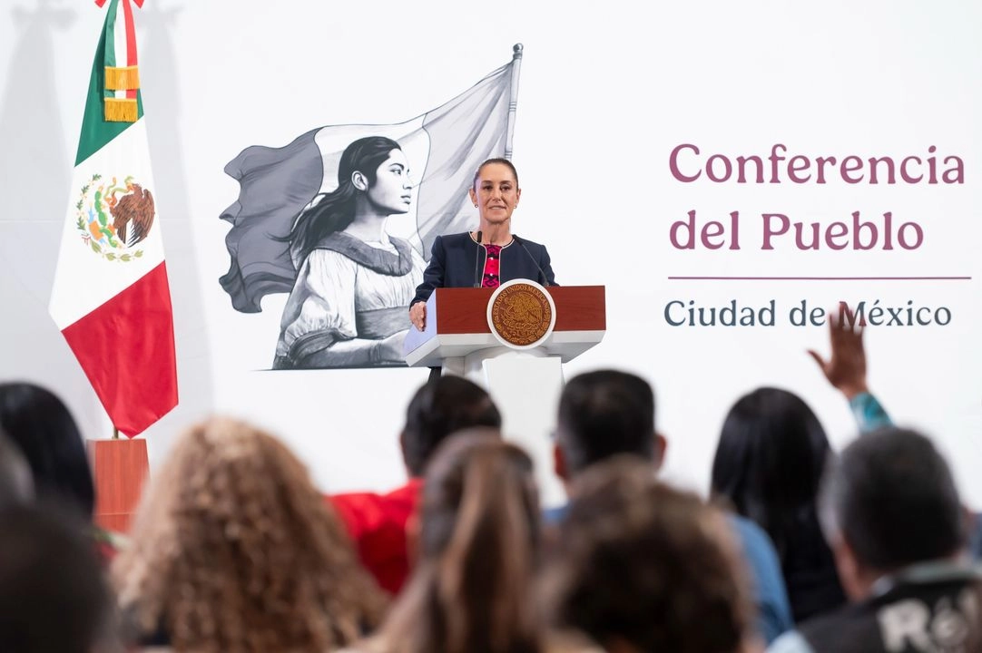 La presidenta Claudia Sheinbaum, durante su conferencia de este martes 29 de abril. 