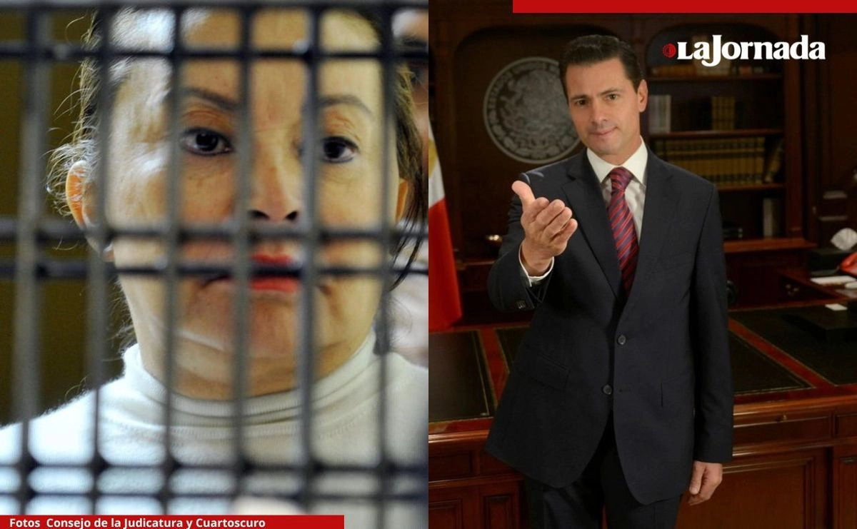 Imágenes de archivo de Elba Esther Gordillo, quien pasó presa 5 años, y del ex presidente Enrique Peña Nieto, quien podría ser sancionado por peculado. Fotos