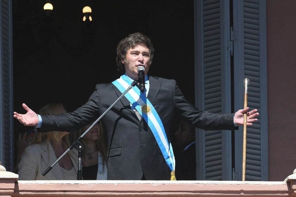 Javier Milei, el 10 de diciembre de 2023, durante su toma de posesión como presidente de Argentina. Foto Europa Press