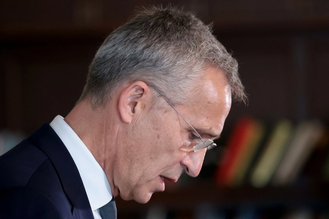 El secretario general de la OTAN, Jens Stoltenberg durante una conferencia en la Universidad de Georgetown en Washington, DC. Foto Afp