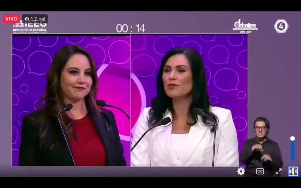 El debate entre los candidatos a la alcaldía de León se centró en criticar a la abanderada del PAN, Alejandra Gutiérrez Campos. Imagen tomada de X