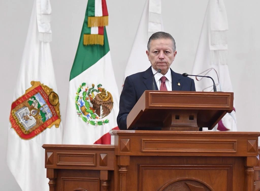 Arturo Zaldívar, presidente de la SCJN, participó en la asamblea de la AMIG. Foto tomada de Twitter