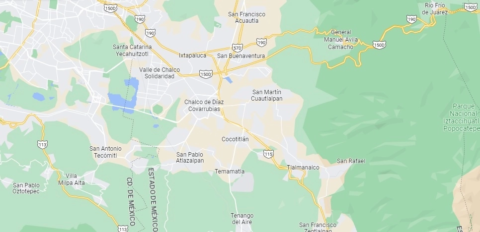 Los cuatro cadáveres se hallaron dentro de una vivienda ubicada en el barrio Jardines de Tlapala, en el municipio mexiquense de Chalco. Foto Tomada de Google Maps

