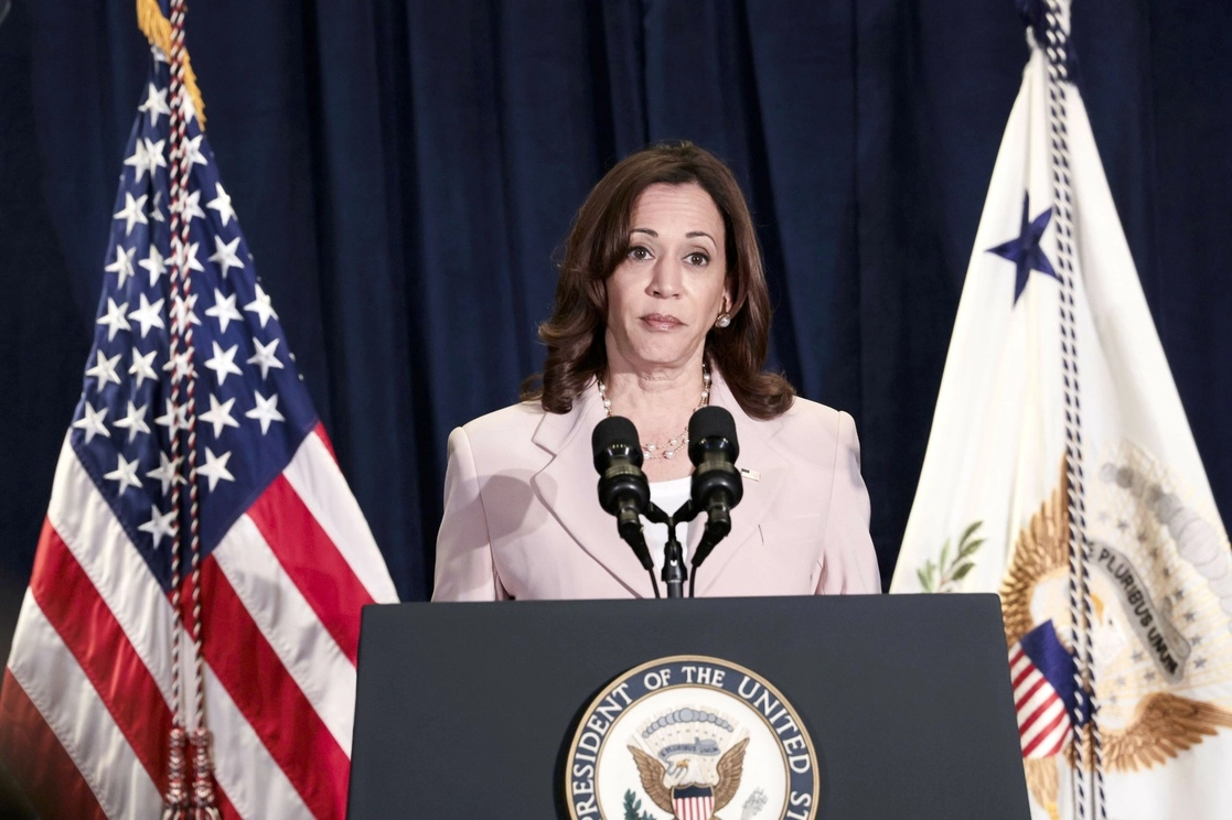 Kamala Harris, vicepresidenta de Estados Unidos, durante su participación en la IX Cumbre de las Américas, celebrada en Los Ángeles. Foto Afp.