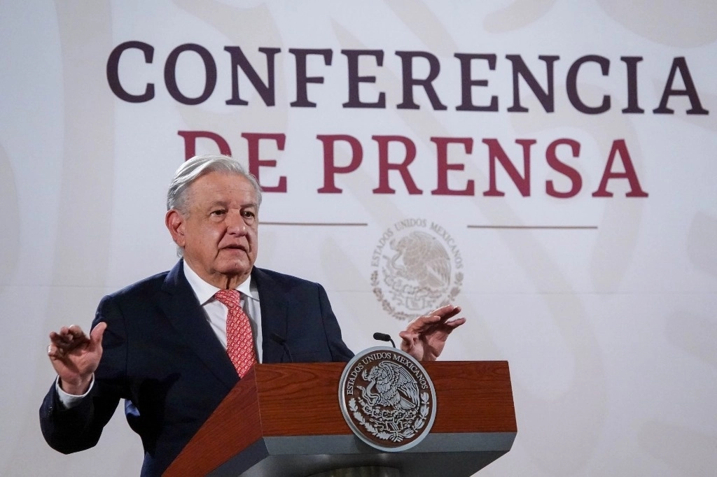 El presidente López Obrador, durante su conferencia desde Palacio Nacional, el 28 de mayo de 2024. Foto Cuartoscuro

