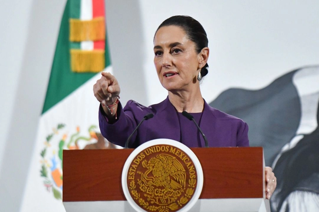 La presidenta Claudia Sheinbaum durante su conferencia desde Palacio Nacional 