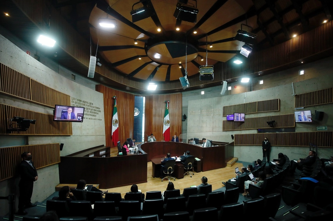Sala de sesiones del TEPJF, en la Ciudad de México. Foto Cristina Rodríguez / Archivo