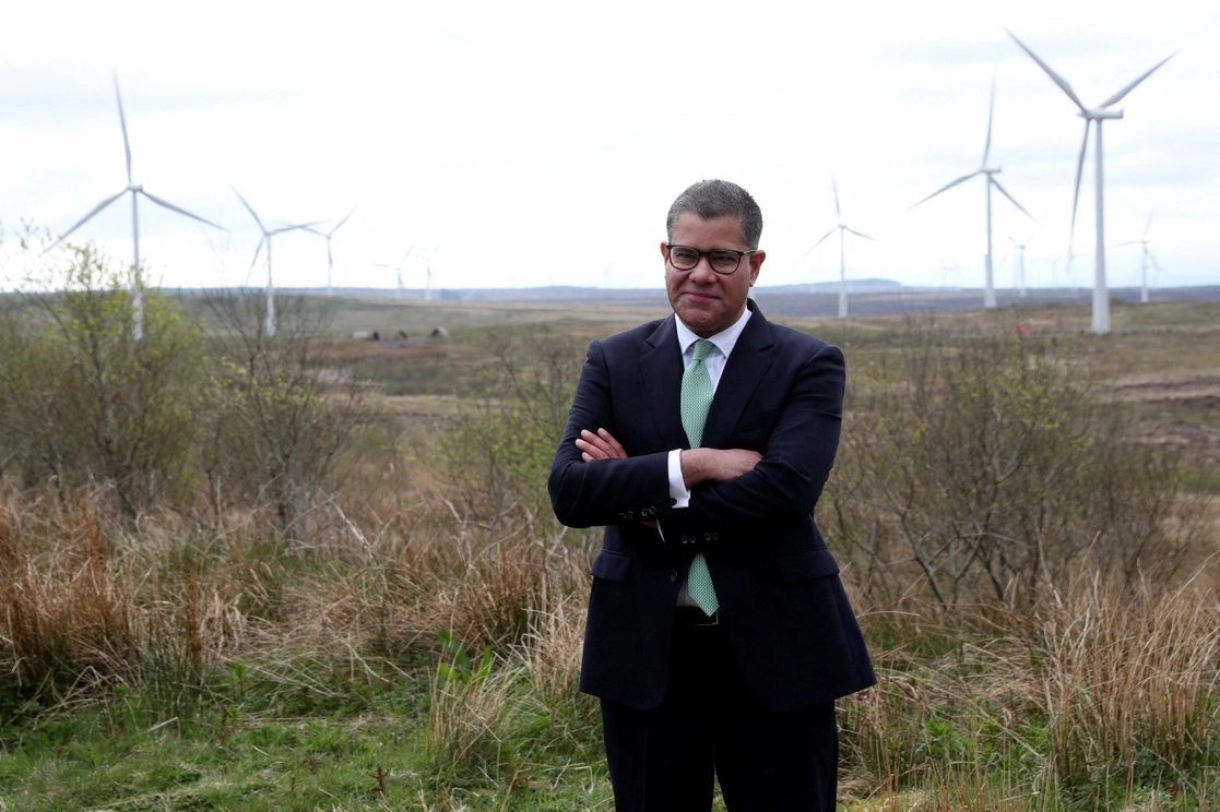 El secretario británico de Estado para Desarrollo Internacional y presidente de la COP26, Alok Sharma, en Glasgow, el 14 de mayo de 2021. Foto Afp