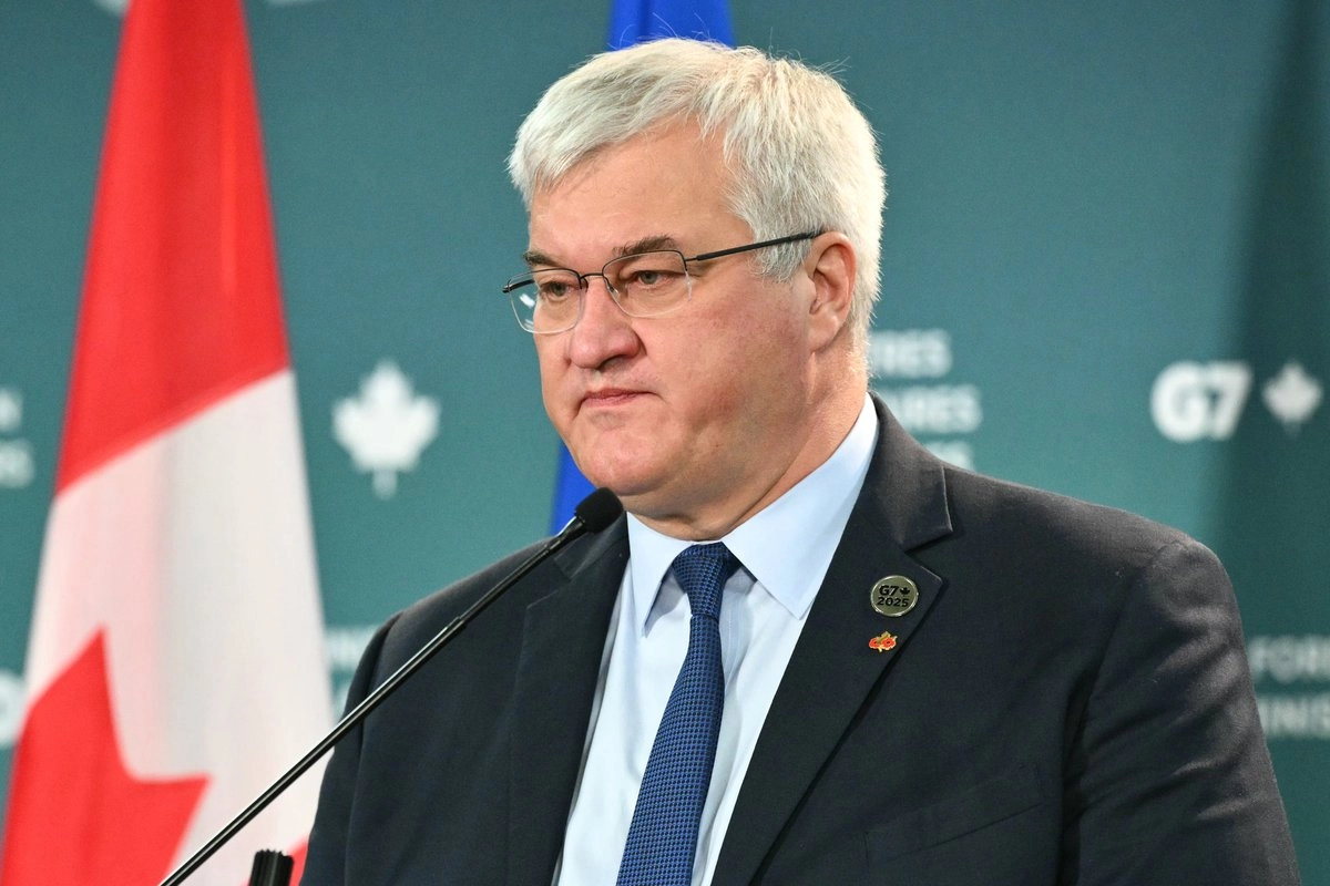 El ministro de Asuntos Exteriores de Ucrania, Andrii Sibiga en la reunión de cancilleres del G7 en Niagara-on-the-Lake, Canadá, el 12 de noviembre de 2025. Foto 