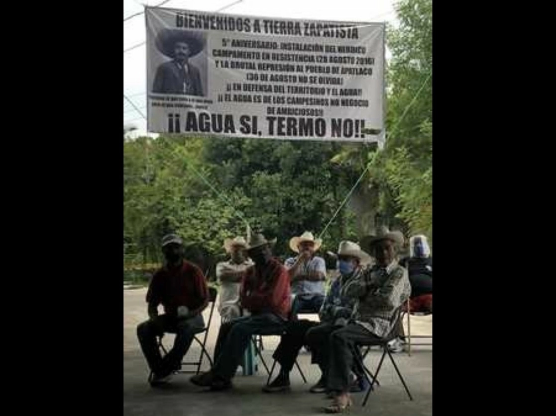 Ejidatarios en contra de la termoeléctrica en Huexca. Foto Arturo Cano