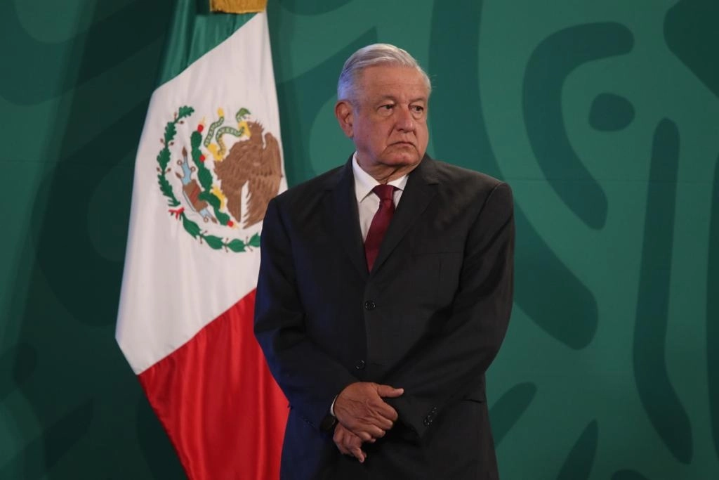El presidente de México, Andrés Manuel López Obrador, durante su conferencia matutina en Palacio Nacional, en la Ciudad de México, el 18 de octubre de 2021. Foto María Luisa Severiano