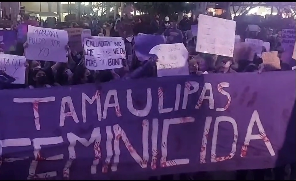 Protesta de mujeres en Tamaulipas. Foto La Jornada/ archivo