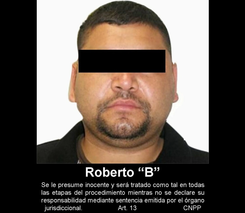 Roberto ‘B’ fue sentenciado a 52 años de prisión por los delitos de secuestro y homicidio. Foto Tomada del Twitter @FGRMexico