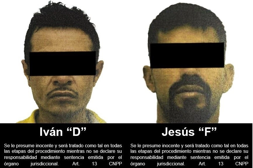 Iván Díaz Díaz y Jesús Manuel Félix López son integrantes de una banda dedicada al robo de autotransporte de carga. Foto tomada del Twitter @FGRMexico