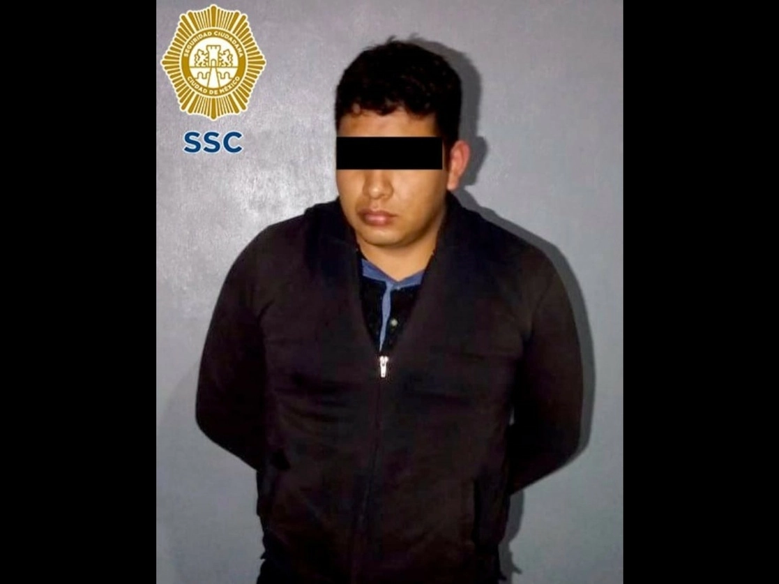 Luis David Galicia Ortiz, el hombre relacionado con la agresión a una mujer en la calzada de las Bombas, en Coyoacán, fue detenido en calles de Tláhuac. Foto cortesía de la SSC