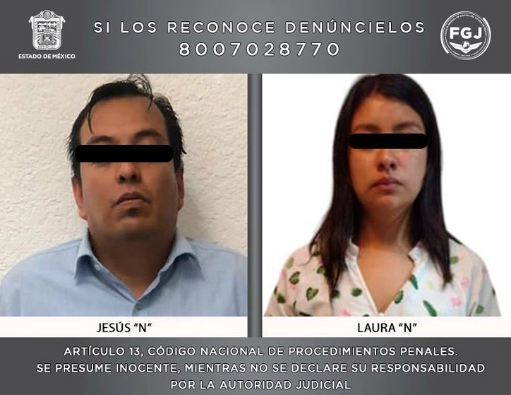 Jesús Abid N y Laura N son investigados por el delito de extorsión, en daño a una maestra y una trabajadora del kínder Frida Kahlo. Foto tomada de Twitter @FiscaliaEdomex