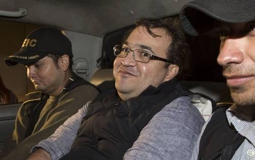 El ex gobernador de Veracruz, Javier Duarte durante su captura en Guatemala en abril de 2017. Foto Ap

